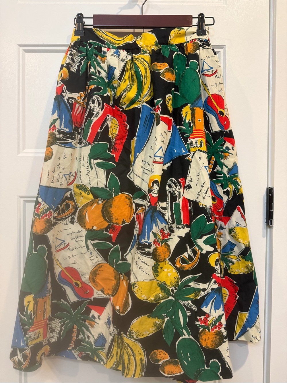 J. Crew 100% Cotton Multicolor Tropical A-Line Skirt